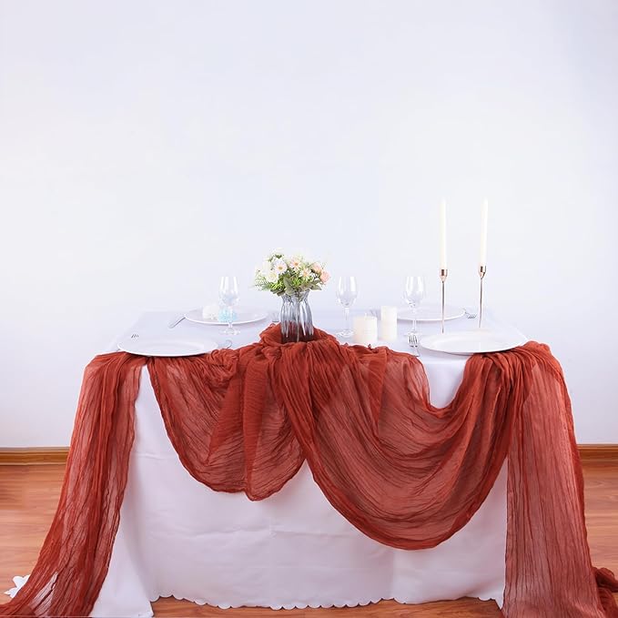 16PCS Terracotta Cheesecloth Table Runner 10FT Table Runner Cheesecloth - Image 7