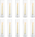 NUPTIO Taper Candle Holders Glass: Set of 10 Hurricane Candlestick Holder Bulk by Nuptio
