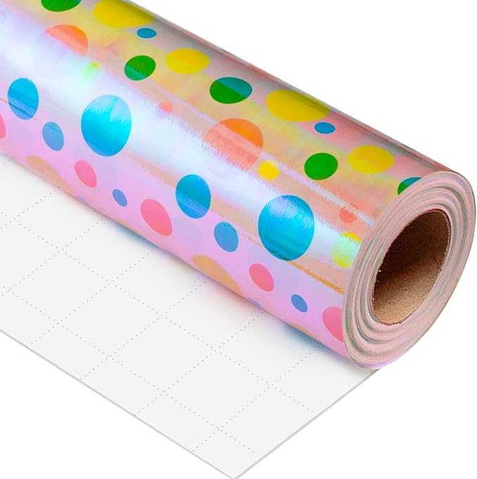 Burymento Holographic Pink Dot Gift Wrapping Paper by BurymentoisaprofessionalwrappingpaperbrandThewrappingpaperismadeofkraftpaperpearlescentmatteglossyglitterbrushedlaserandothermaterialsdouble-sidedprintingbackcuttingandotherdetailsOriginalpatternscarefullymadewrappingpaperbrand