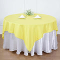 Efavormart 90" Yellow Wholesale Linens Polyester Square Linen Tablecloth by efavormart