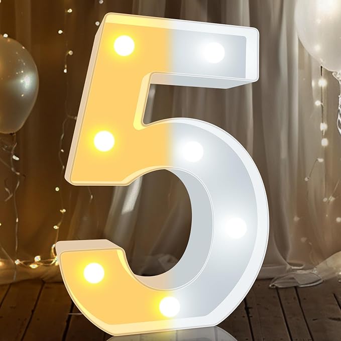 Pooqla LED Light Up Numbers, Warm White and Cool White Decorative Lighted - Image 7
