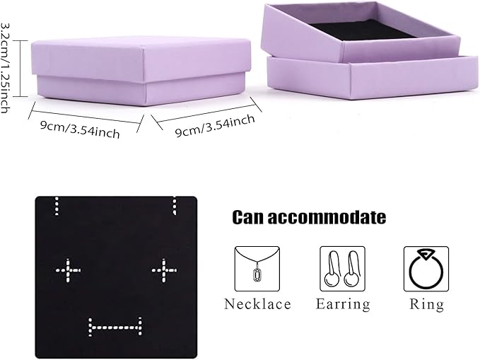 Gift Box Necklace Earring Ring Box Gift Box, 12 Pieces Square Cardboard Jewelry - Image 2