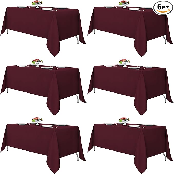 Fitable Burgundy Rectangle Tablecloths by Fitable