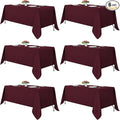 Fitable Burgundy Tablecloths for 6-8 Foot Tables, 6 Pack by Fitable
