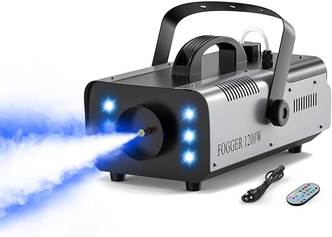 1200W RGB Fog Machine, 6 Colorful LED Lights by Oloaxolx
