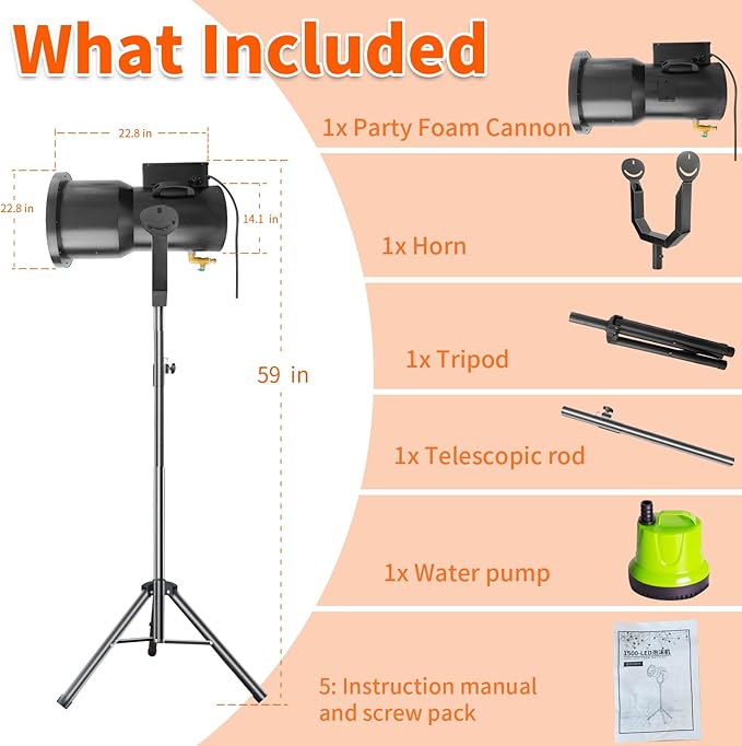 Foam Machine for Party Whit 9 LED Lights, Party Foam Machine - Image 6
