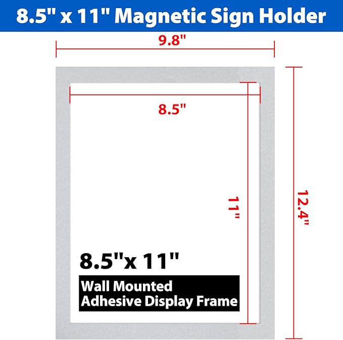 5Packs Magnetic Sign Holder 8.5 x 11, Self Adhesive Display Picture Frame - Image 3