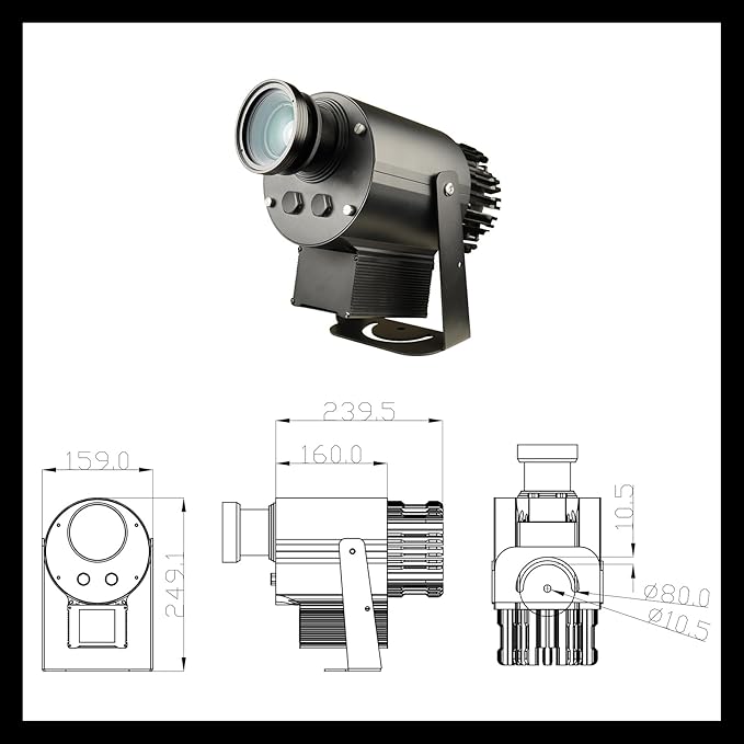 50W LED Logo GOBO Projector DJ Effect Light Including Free Custom Glass GOBO to - Image 6