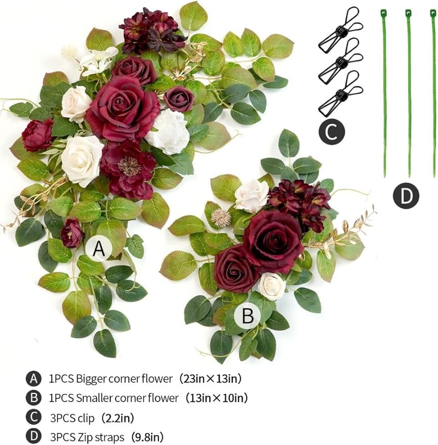 Wedding decor Welcome Sign Flower Backdrop Garland - Image 3