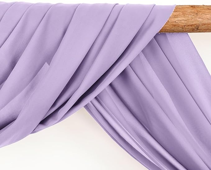 Wedding Arch Draping Fabric 1 Panel 30'' x 18FT Lilac Sheer Chiffon Arch Drapery - Image 3