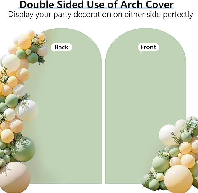 HEMMOTOP Green Arch Cover, 7.2 ft Spandex Wedding Balloon Arch Covers Stretchy - Image 5
