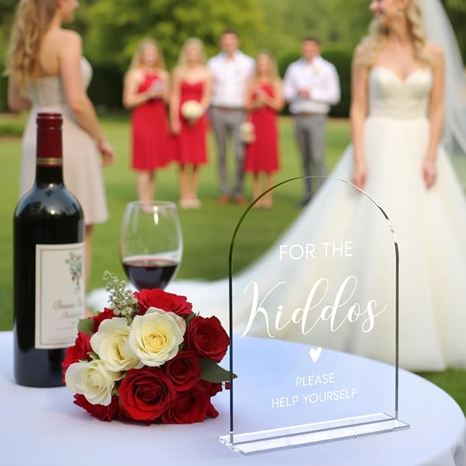 Wedding Sign，For The Kiddos Wedding Sign, Kids Wedding Activities Acrylic Plaque - Image 5