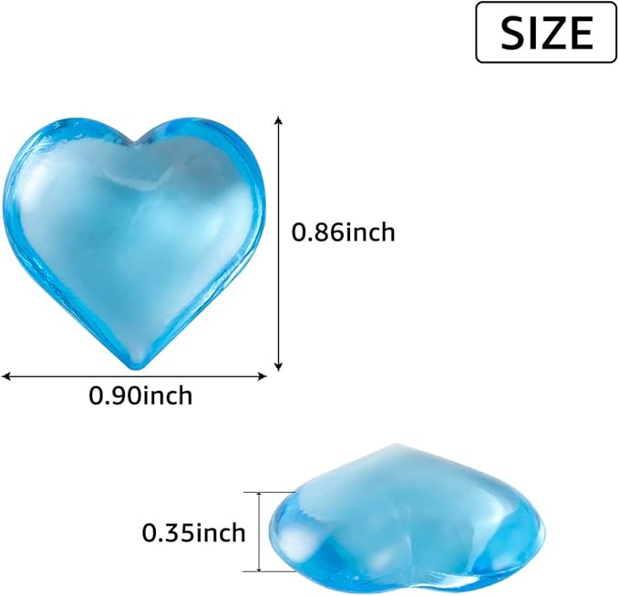Acrylic Hearts Shaped Crystals Gems Light Royal Blue - Image 2