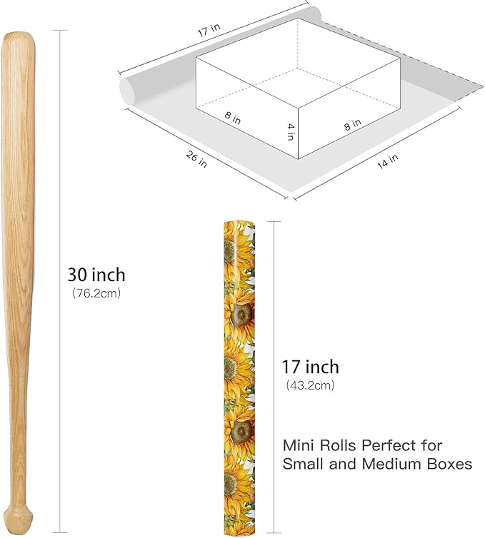 RUSPEPA Sunflower Wrapping Paper Roll - Image 7