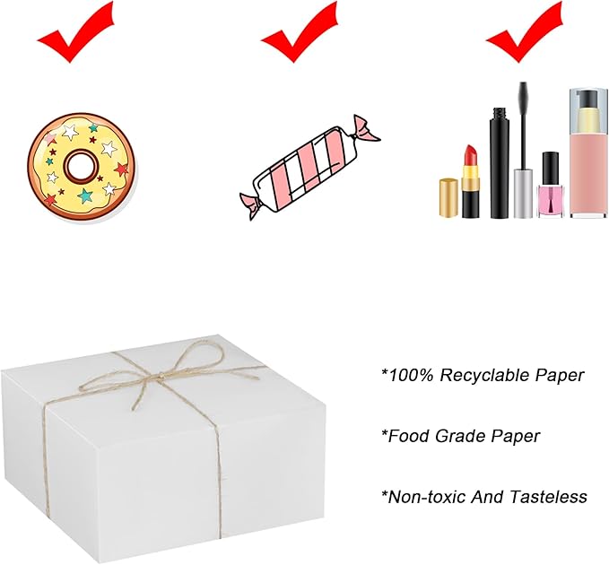 Xxcxpark 16 PCS White Gift Boxes 8x8x4 Inches, Decorative Party Favor Kraft - Image 6