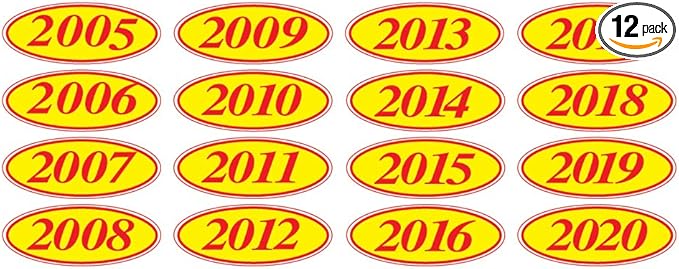 EZ-Line Oval Model Windshield Year Stickers by CarBowz