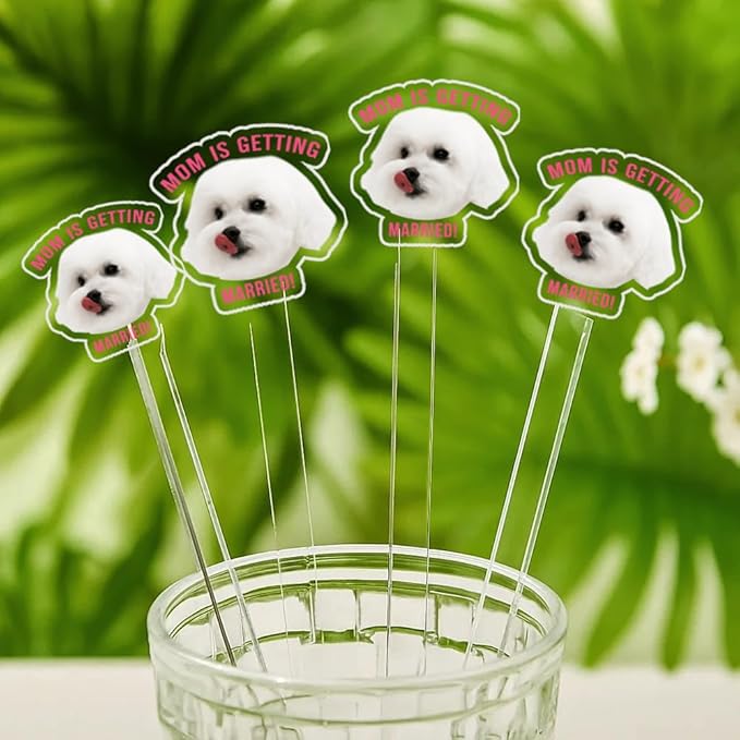 Custom 50 Pcs Double-Sided Wedding Pet Stir Sticks, Personalized Dog Cat Stir - Image 7
