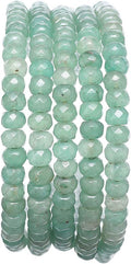 BEADIA Faceted Natural Green Aventurine Jade Stone Rondelle 4x6mm Loose Semi by Beadia