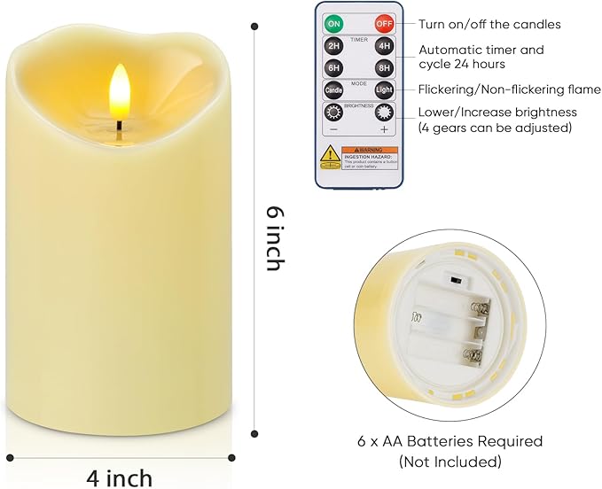 Amagic 4” x 6” Waterproof Outdoor Flameless Candles - Image 4