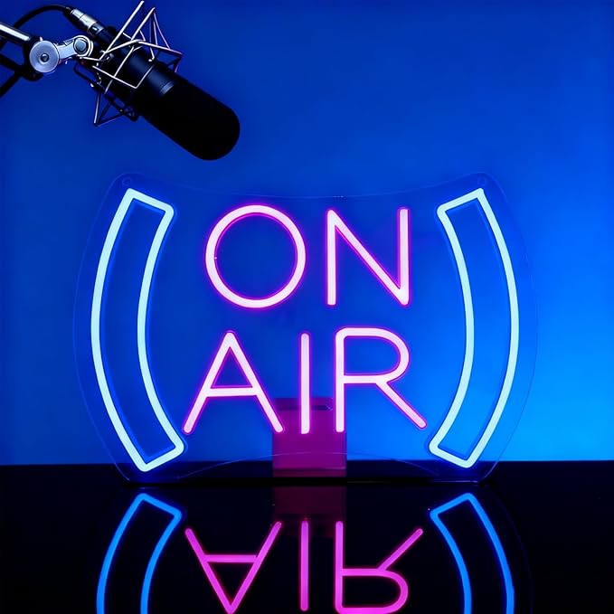 On Air Neon Sign for Wall Decor, Recording in Progress Sign for Studio Bedroom by BEISKAFNVSZ