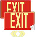 2Pack Photoluminescent Exit Sign Sticker, Glow In The Dark EXIT Signs, Includes by Bmytoo