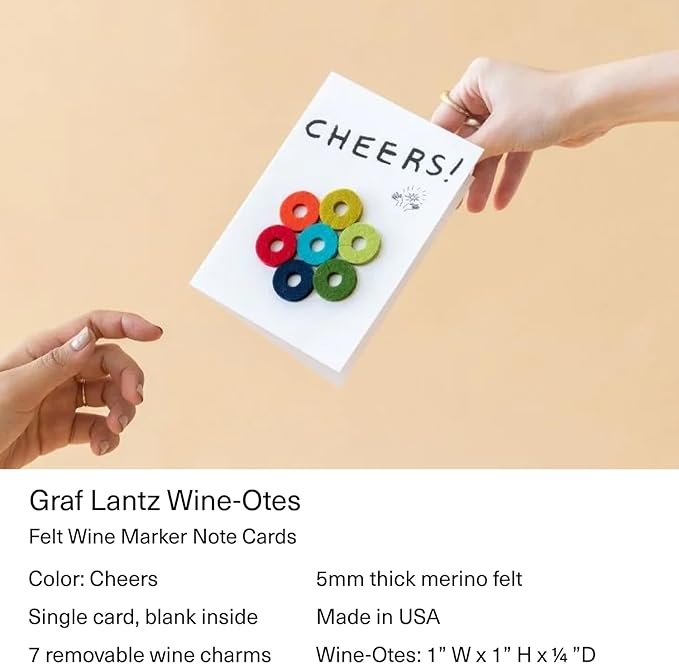 Graf Lantz - Wine-Ote's Merino Wool Wine Glass Charms 7 Count - Drink Markers - - Image 4