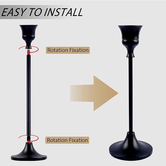 Vintage Black Candelabra Candle Holders - Image 5
