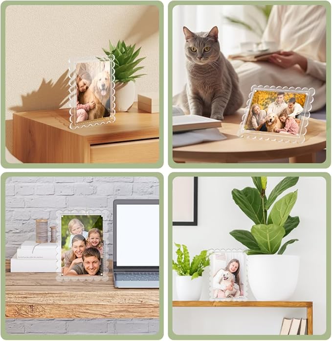 3 PCS 5x7 Inch Acrylic Picture Frames, Double Sided Transparent Magnetic Photo - Image 7