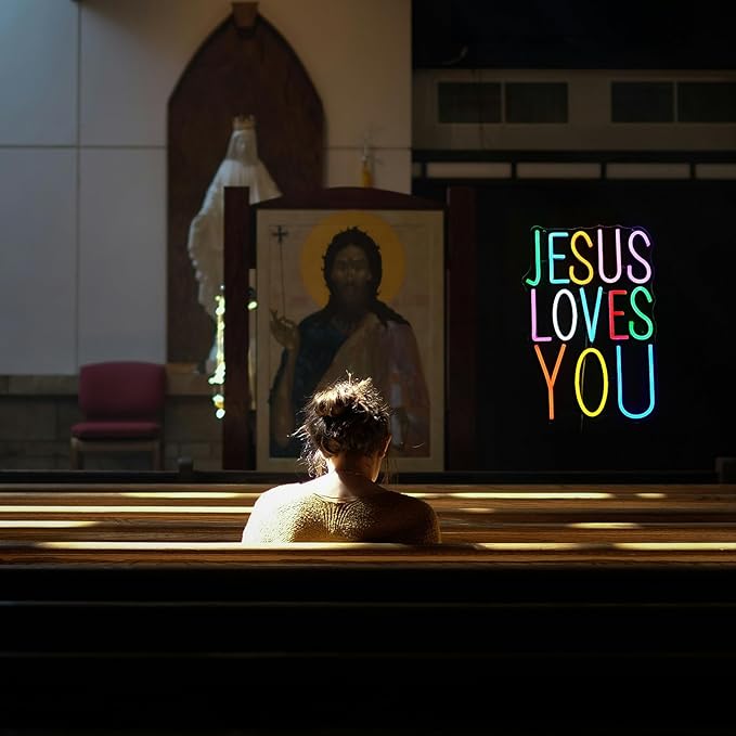 Jesus Loves You Neon sign Colorful Led Letters Sign Neon Light - Image 7