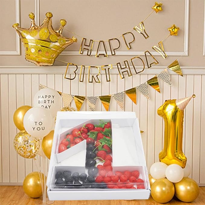 12" Fillable Cardboard Number Charcuterie Gift Cupcake Box - Image 4