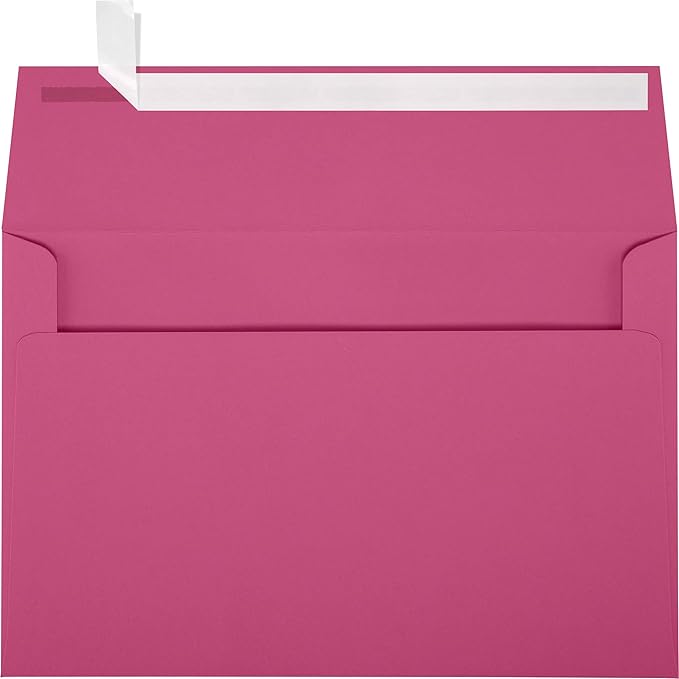 LUXPaper A9 Invitation Envelopes | Peel & Press | 5 3/4" x 8 3/4" | Magenta by LUXPaper
