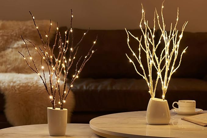 Fudios Lighted Branches with Timer 70 LED Fairy Lights 18in Battery Operated - Image 7