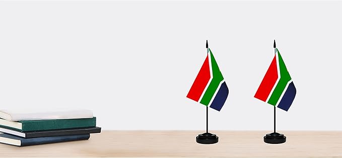 South Africa South African Deluxe Desk Flag Set Small Mini Miniature South - Image 6