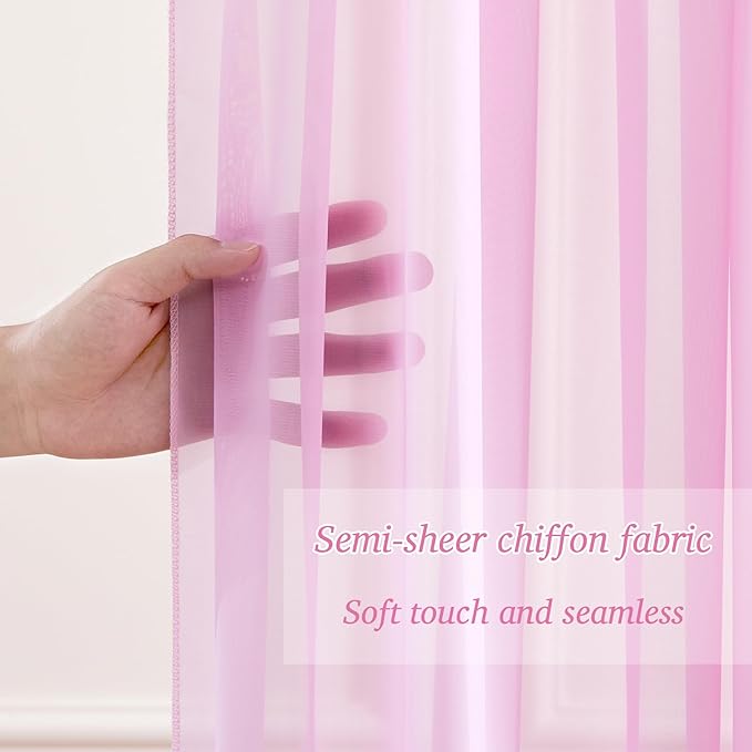 10x10ft Pink Chiffon Backdrop Curtain - Image 6