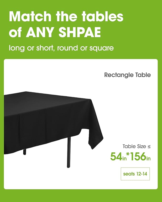 Pureegg Plastic Table Cloth Disposable 10 Pack, 54 x 156 Inch Table Cloths - Image 2