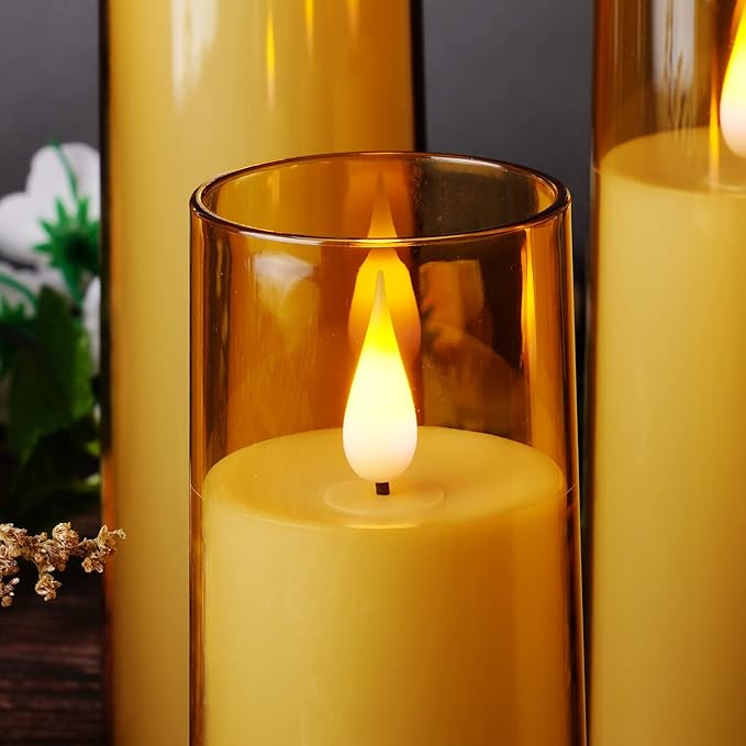 Amagic Flickering Flameless Candles, Battery Operated Candles, Amber Gold - Image 7