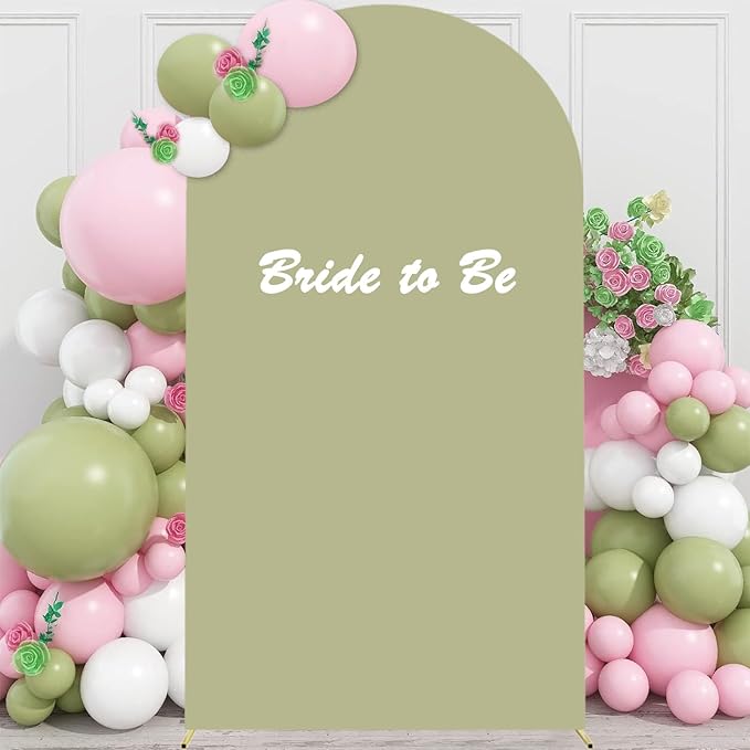 Sage Green Arch Cover 7.2 ft Arch-Backdrop-Cover Wedding Arched Stand Covers by SOMUAUY