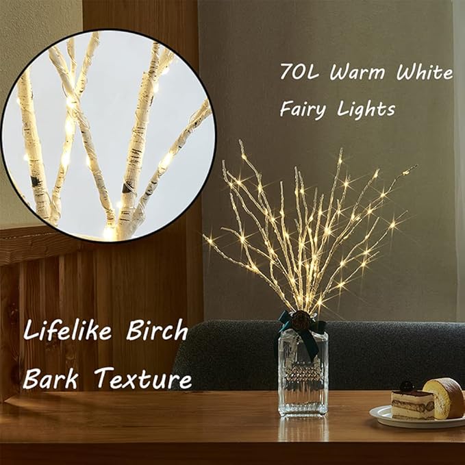 Hairui Lighted Birch Branches Battery Operated 70L 18IN Warm White and Multi - Image 6