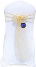 MDS Pack of 125 PCS Organza Chair Sashes Wider Dining Chair Bows Ribbon Tie Back by MDS