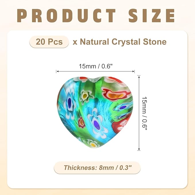 PATIKIL 20 Pcs Natural Heart Shaped Crystal Stone, 0.6 Inch Mini Polished Love - Image 2