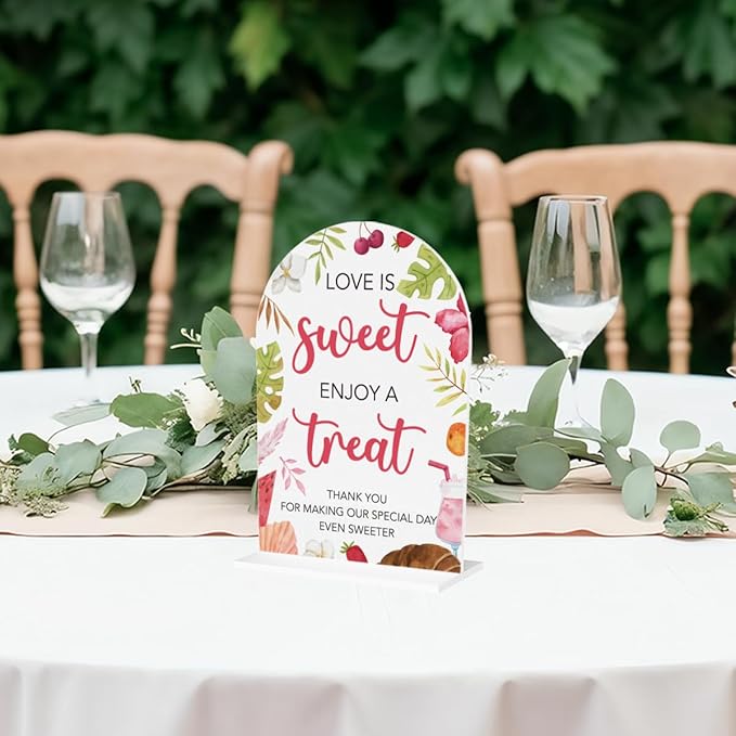 Love Is Sweet Sign for Dessert Table Acrylic Arch Wedding Dessert Table Decor - Image 3