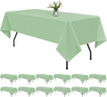 12 Pack Sage Green Tablecloths for Rectangle Tables 60 x 126 Inch Sage Green by REWOMC