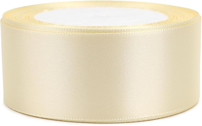 Rice White Solid Satin Ribbon 1-1/2 Inch 25 Yards Solid Polyester Fabric Ribbon - Image 3