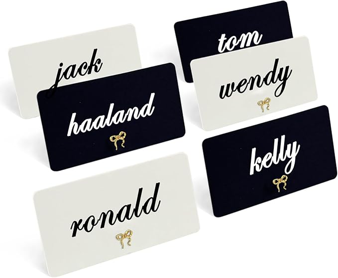 26Pcs Decorative Bow Place Card Holders Bulk Gold Name Card Stands Set Photo by TPKIHGSA