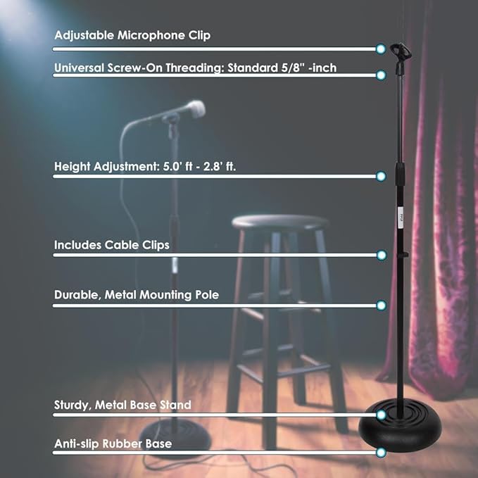 Pyle Adjustable Microphone Stand - Image 2