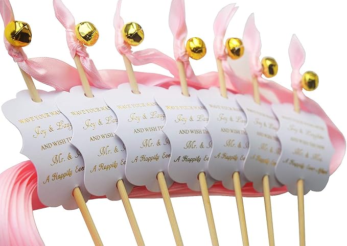 Kingsnow 100 Pack Wedding Ribbon Wand Favor Tags, Ribbon Wands Send Off Tag - Image 2