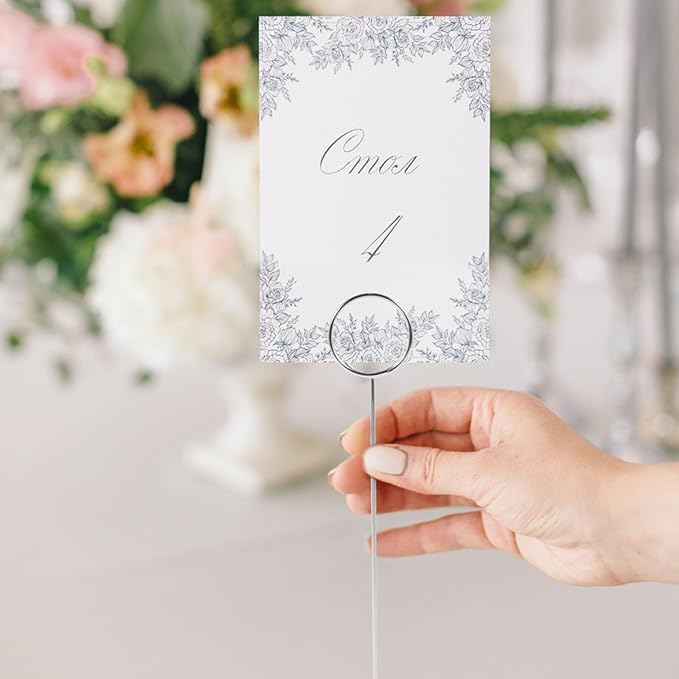 24 Pcs Table Number Holder 8.66inch Tall Metal Iron Place Card Holder - Image 6