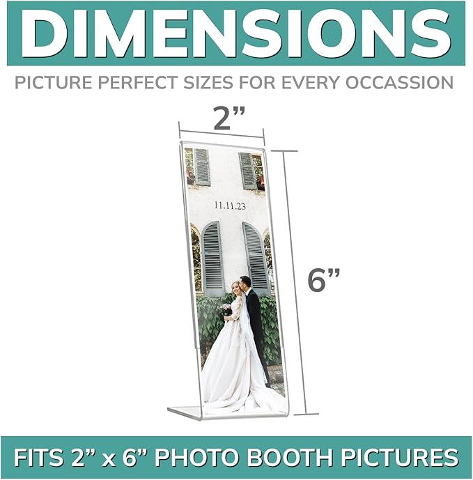pbf PHOTO BOOTH FRAMES 2x6 Acrylic Sign Holder | 2 x 6 Vertical Stand Up - Image 2