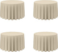 BRILLMAX 4 Pack Beige Round Tablecloths 108 Inch by BRILLMAX