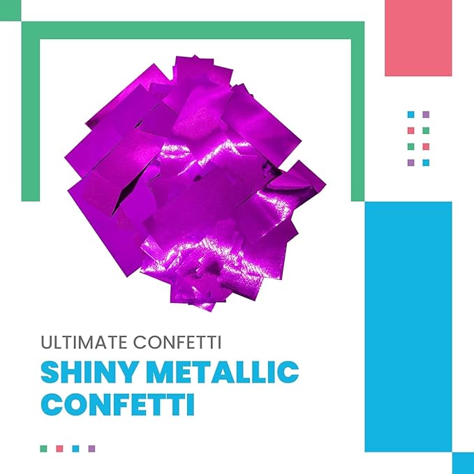 Ultimate Confetti, Fluttering Purple Mylar Shiny Foil Metallic Confetti – - Image 2
